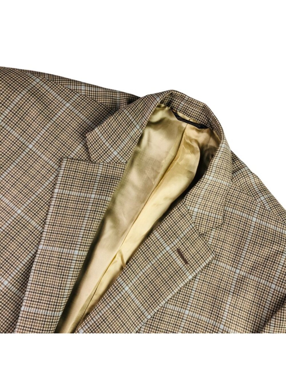 Trussini Men’s 100% Wool 2-Button Blazer Jacket Brown Windowpane • Italy • 50 R